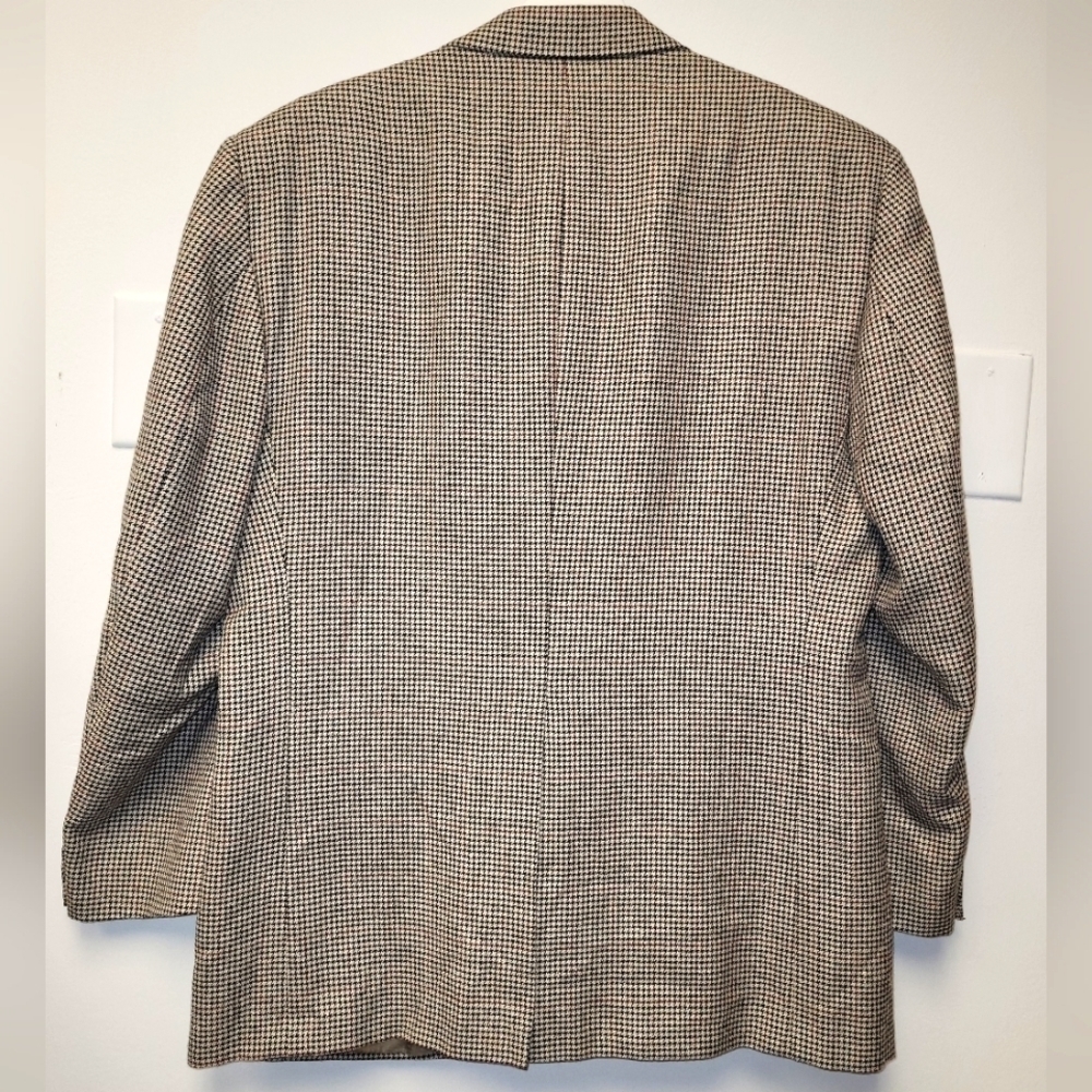 Vintage Burberrys Wool Houndstooth Blazer Saks Fifth Avenue Size Large - Picture 8 of 16